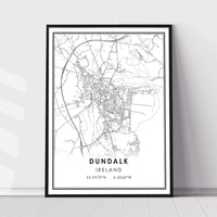 
              Dundalk, Ireland Modern Style Map Print 
            