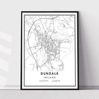 Dundalk, Ireland Modern Style Map Print 