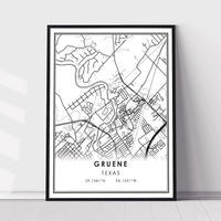 
              Gruene, Texas Modern Map Print 
            