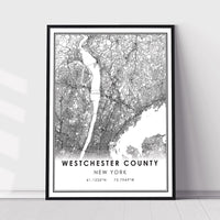 
              Westchester County, New York Modern Map Print 
            