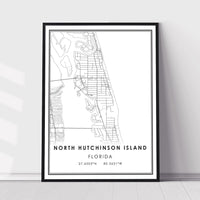 
              North Hutchinson Island, Florida Modern Map Print
            