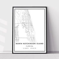 North Hutchinson Island, Florida Modern Map Print