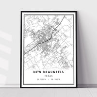 
              New Braunfels, Texas Modern Map Print
            