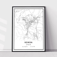 
              Ronda, Spain Modern Style Map Print 
            