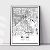 St Paul, Minnesota Modern Map Print 