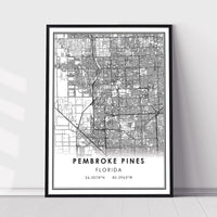 
              Pembroke Pines, Florida Modern Map Print 
            