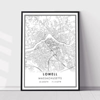 
              Lowell, Massachusetts Modern Map Print 
            