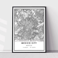 
              Mexico City, Mexico Modern Style Map Print 
            