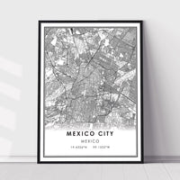 Mexico City, Mexico Modern Style Map Print 