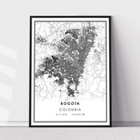 
              Bogota, Colombia Modern Map Print 
            