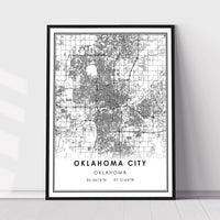 
              Oklahoma City, Oklahoma Modern Map Print 
            
