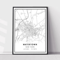 
              Watertown, New York Modern Map Print 
            