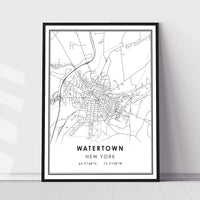 Watertown, New York Modern Map Print 
