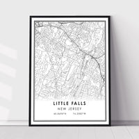 
              Little Falls, New Jersey Modern Map Print 
            