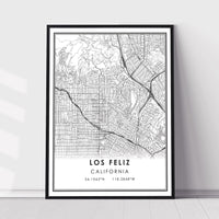 
              Los Feliz, California Modern Map Print 
            