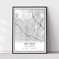
              Los Feliz, California Modern Map Print 
            