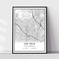 Los Feliz, California Modern Map Print 