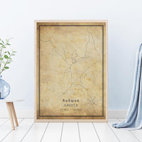 Avlona, Greece Vintage Style Map Print 