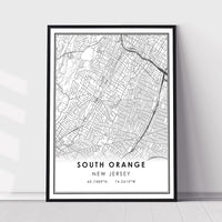 South Orange, New Jersey Modern Map Print 