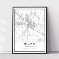 
              Belgrade, Montana Modern Map Print 
            