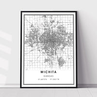 
              Wichita, Kansas Modern Map Print 
            