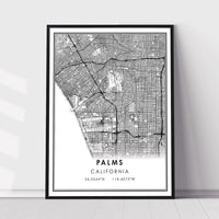 
              Palms, California Modern Map Print 
            