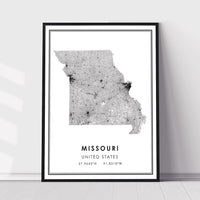 
              Missouri, United States Modern Style Map Print 
            