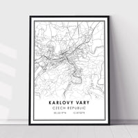 Karlovy Vary, Czech Republic Modern Style Map Print
