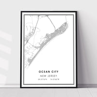 
              Ocean City, New Jersey Modern Map Print 
            