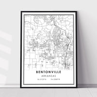 
              Bentonville,  Arkansas Modern Map Print 
            