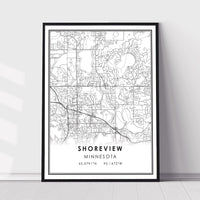 
              Shoreview, Minnesota Modern Map Print 
            