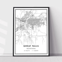 
              Great Falls, Montana Modern Map Print 
            