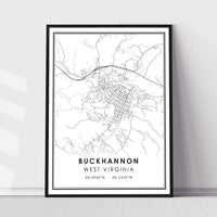
              Buckhannon, West Virginia Modern Map Print 
            