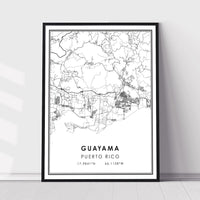 
              Guayama, Puerto Rico Modern Style Map Print
            