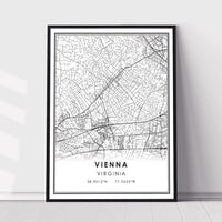 Vienna, Virginia Modern Map Print 