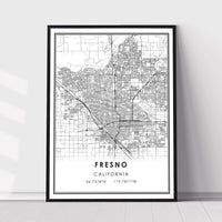 
              Fresno, California Modern Map Print 
            