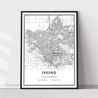 Fresno, California Modern Map Print 