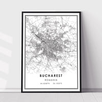 
              Bucharest, Romania Modern Style Map Print 
            