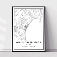 Old Orchard Beach, Maine Modern Map Print 