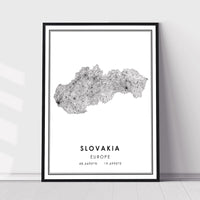 
              Slovakia, Europe Modern Style Map Print 
            