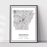 
              Arkansas, United States Modern Style Map Print 
            