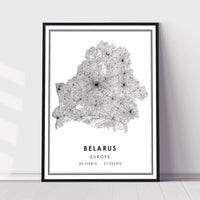 
              Belarus, Europe Modern Style Map Print 
            