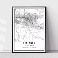 
              Redlands, California Modern Map Print 
            