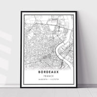 Bordeaux, France Modern Style Map Print 