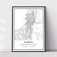 
              Everett, Washington State Modern Map Print 
            