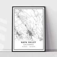 
              Napa Valley, California Modern Map Print
            