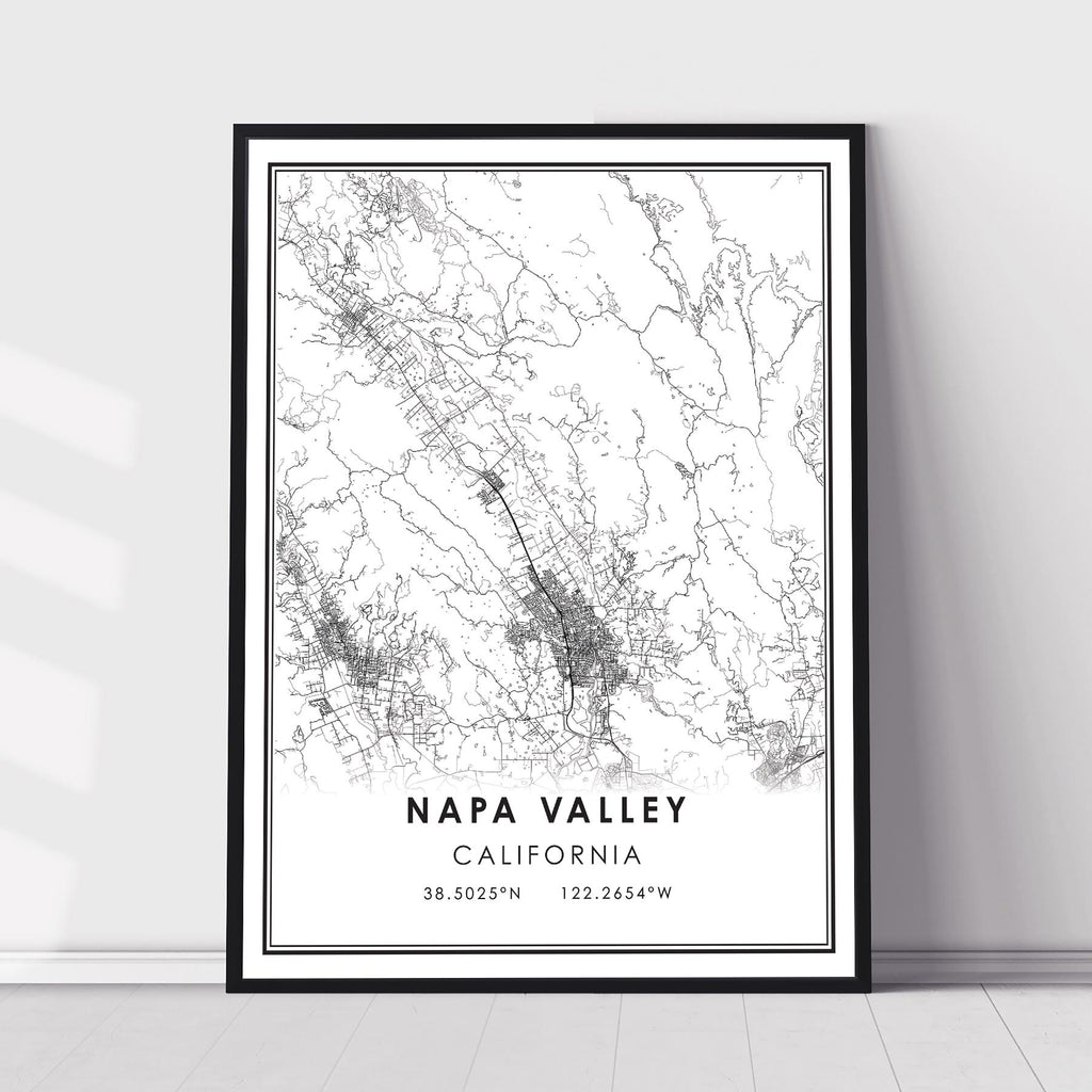 Napa Valley, California Modern Map Print
