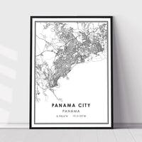 
              Panama City, Panama Modern Style Map Print 
            