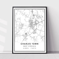 
              Charles Town, West Virginia Modern Map Print 
            