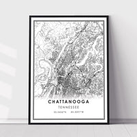 
              Chattanooga, Tennessee Modern Map Print 
            